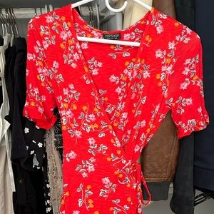 Topshop red wrap dress